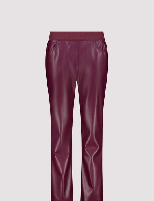 Bordeaux Leather Look Trouser 753