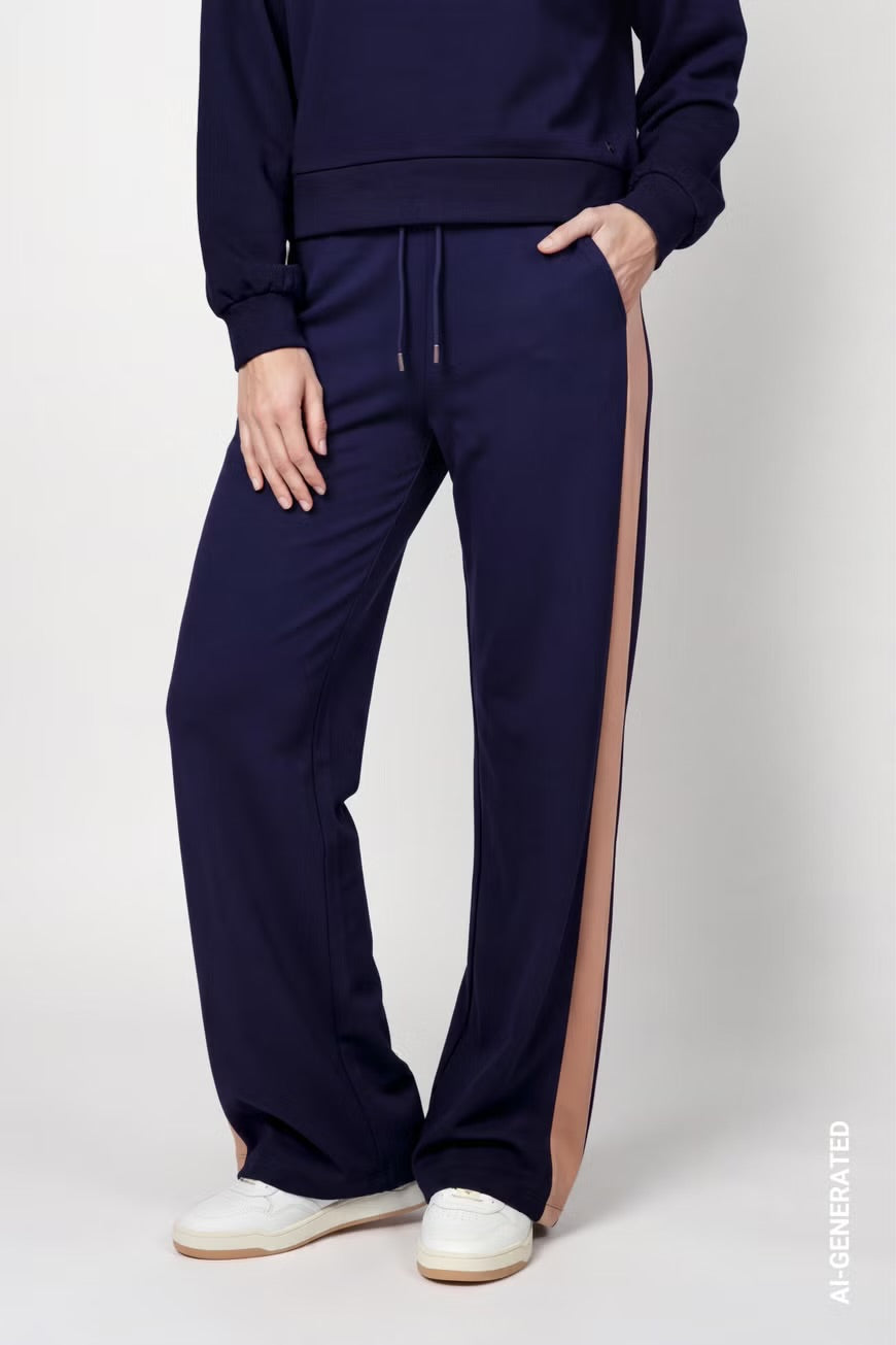 Navy Trouser Tan Side Trim 584