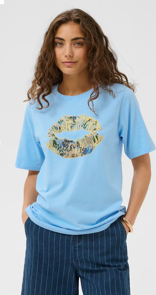 Gith  Blue Lips Tee Shirt