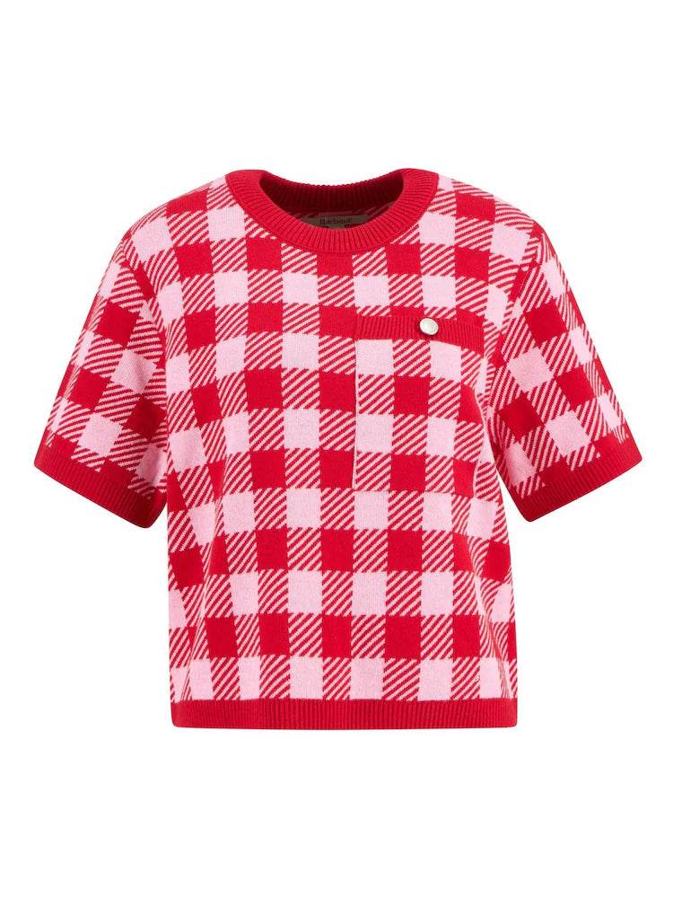 Barbour Red/White Ester Short Sleeve Jumper