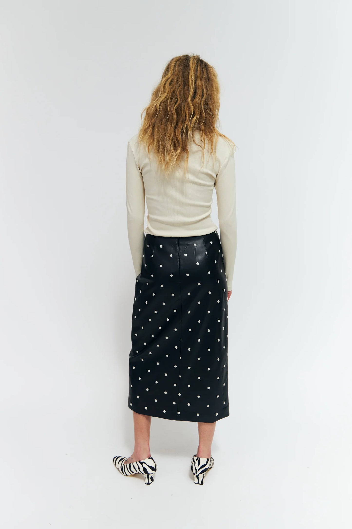 Lunacras Black Spot Leather Look Skirt