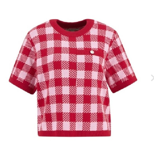 Barbour Red/White Ester Short Sleeve Jumper