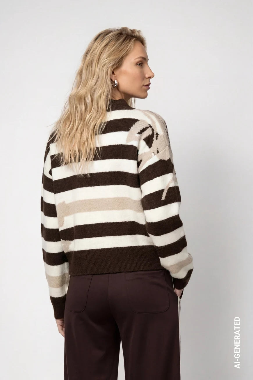 Flower stripe knit