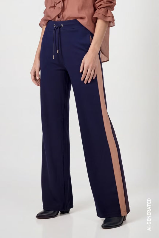 Navy Trouser Tan Side Trim 584