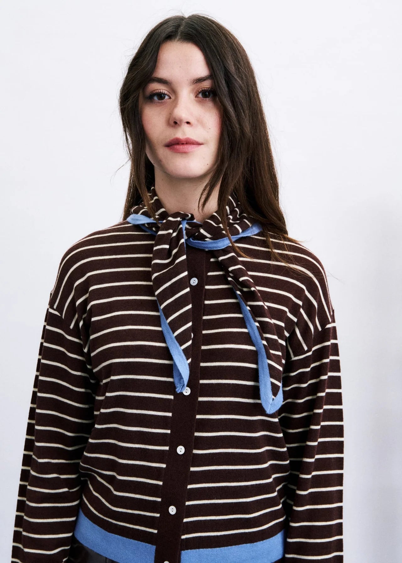 KASTRO CARDIGAN-SCARF SET ICE BROWN