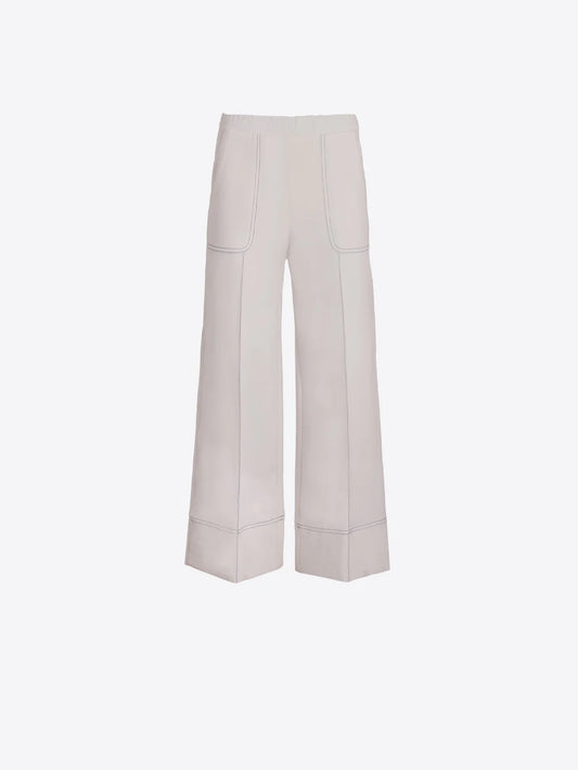 White trouser trimmed navy