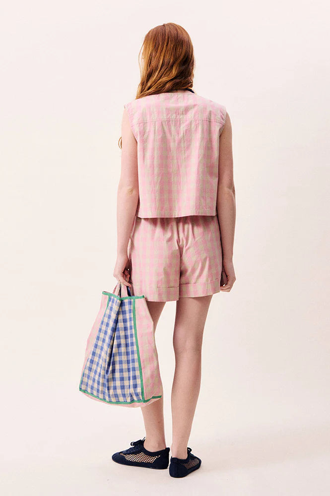 Luminous Rose Check Shorts