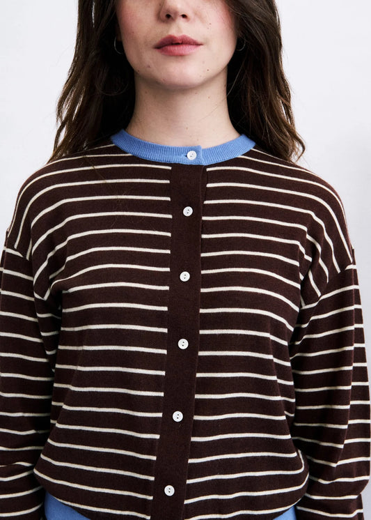 KASTRO CARDIGAN-SCARF SET ICE BROWN