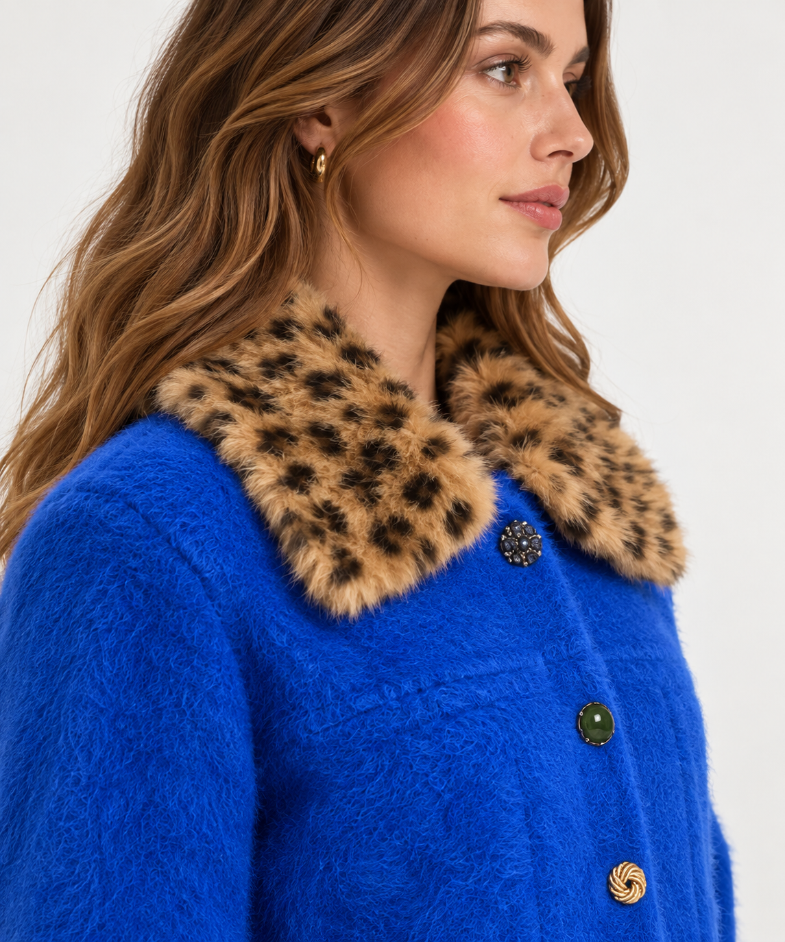 Leopard blue cardigan