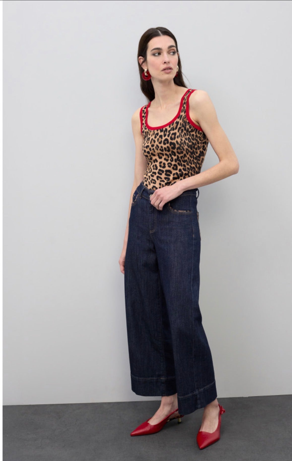 Leopard trim Jean