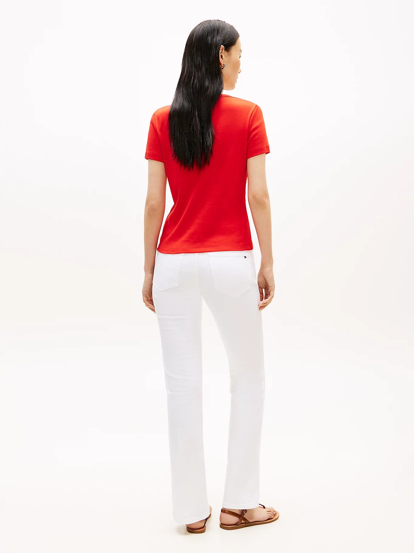 Gold-Tone Button Boat Neck T-Shirt