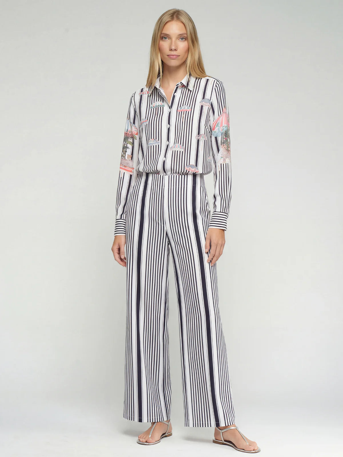 BLACK STRIPED TROUSERS DOLCE FAR NIENTE