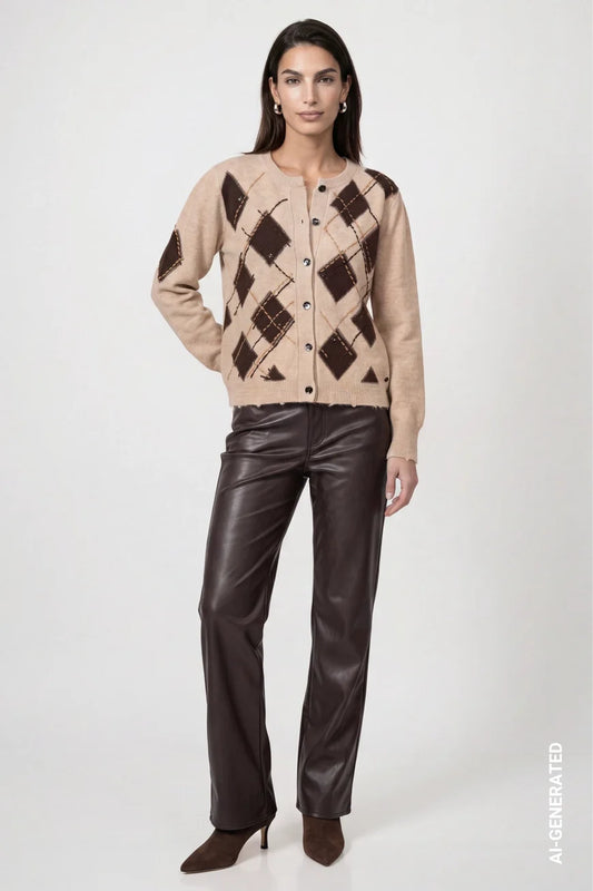 Brown leather effect trousers 110