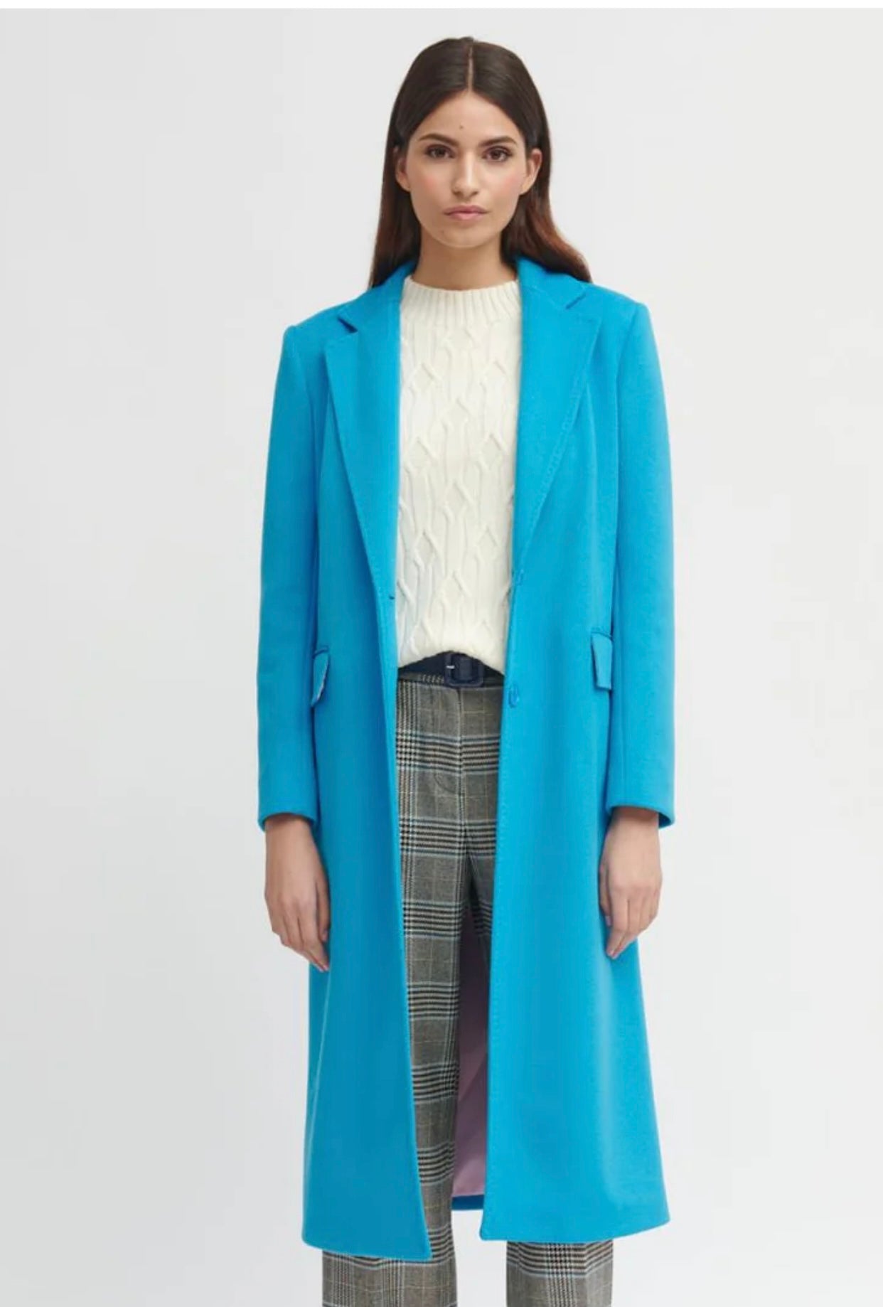 Indus turquoise wool coat