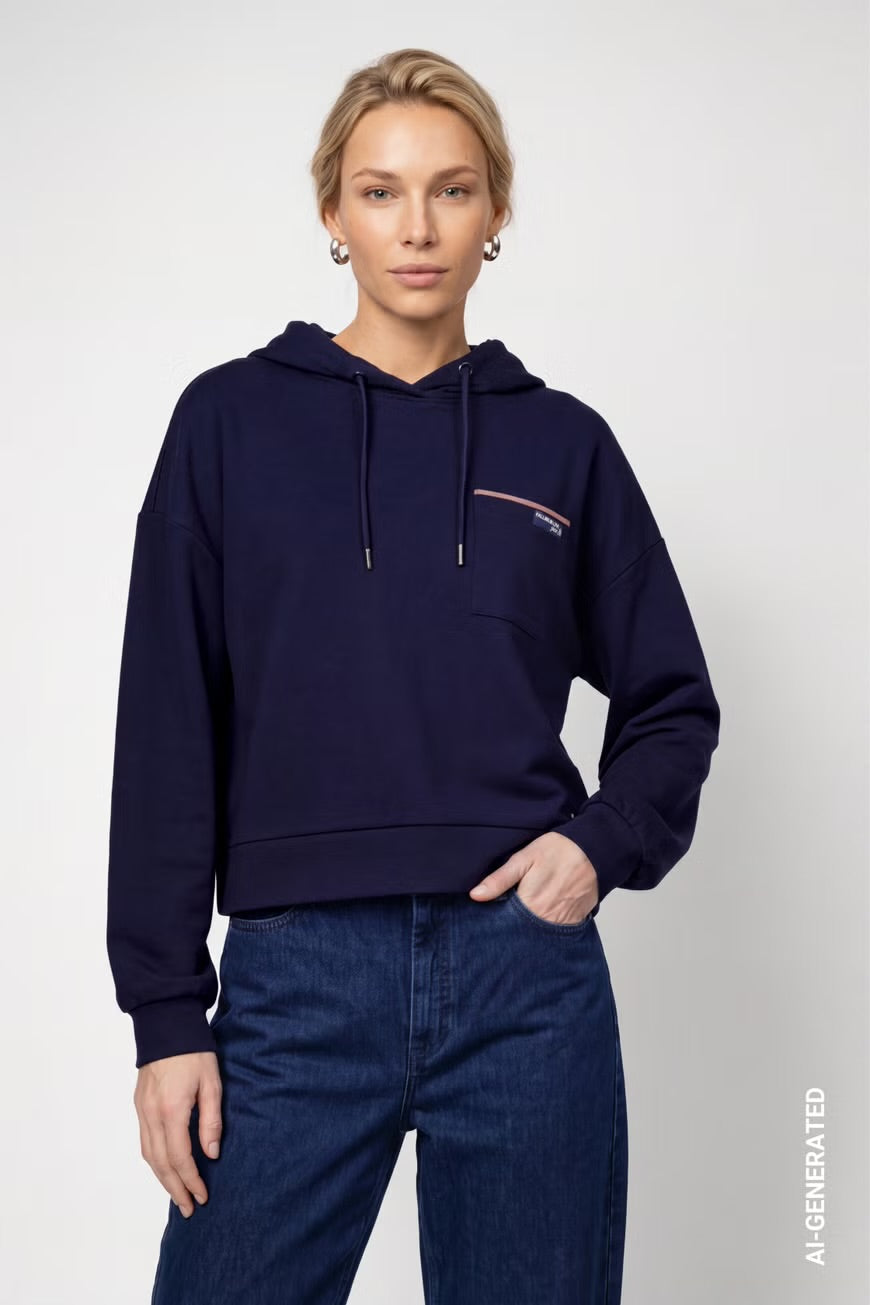 Navy Tan Trim hood 469