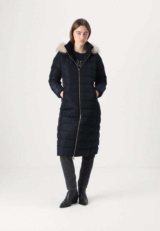 Tyra Longline Down Hooded Coat navy