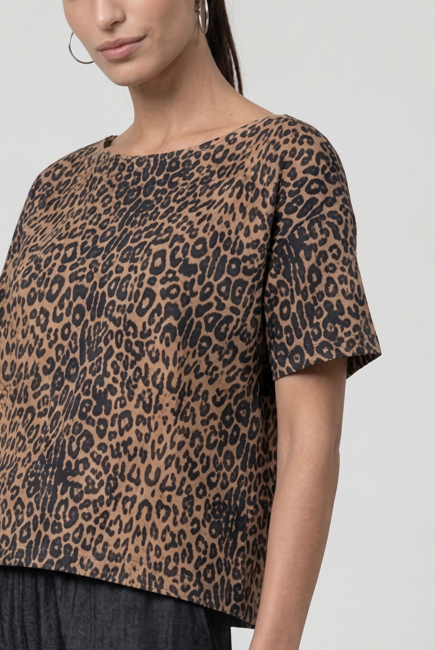 Leopard Short Sleeve Top 838