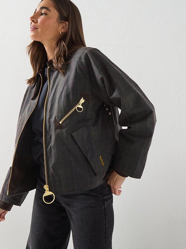 Arlene checked wax jacket