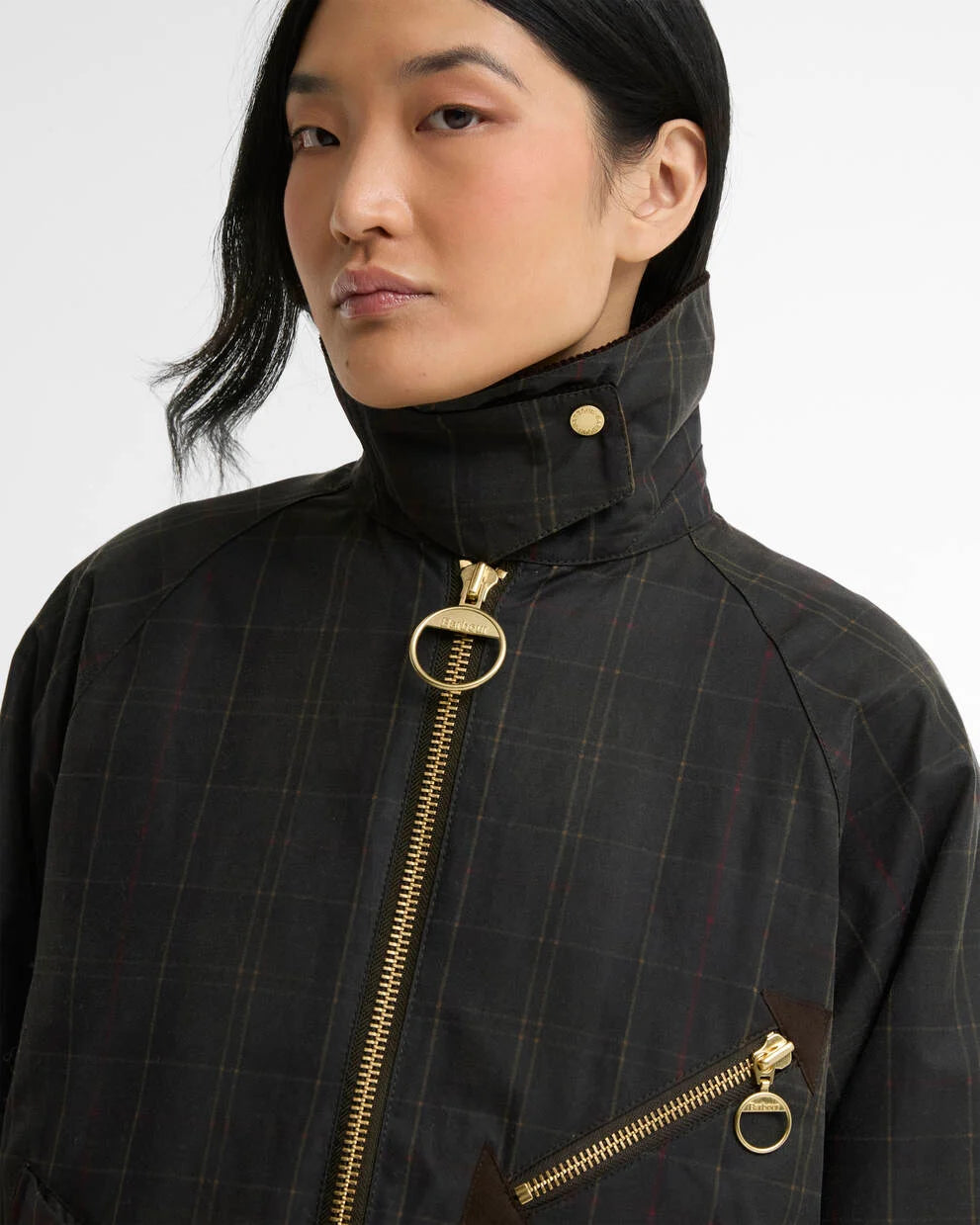 Arlene checked wax jacket