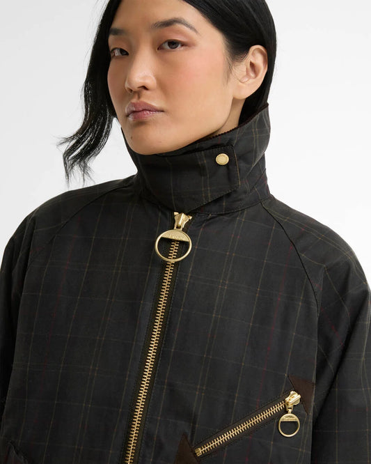 Arlene checked wax jacket