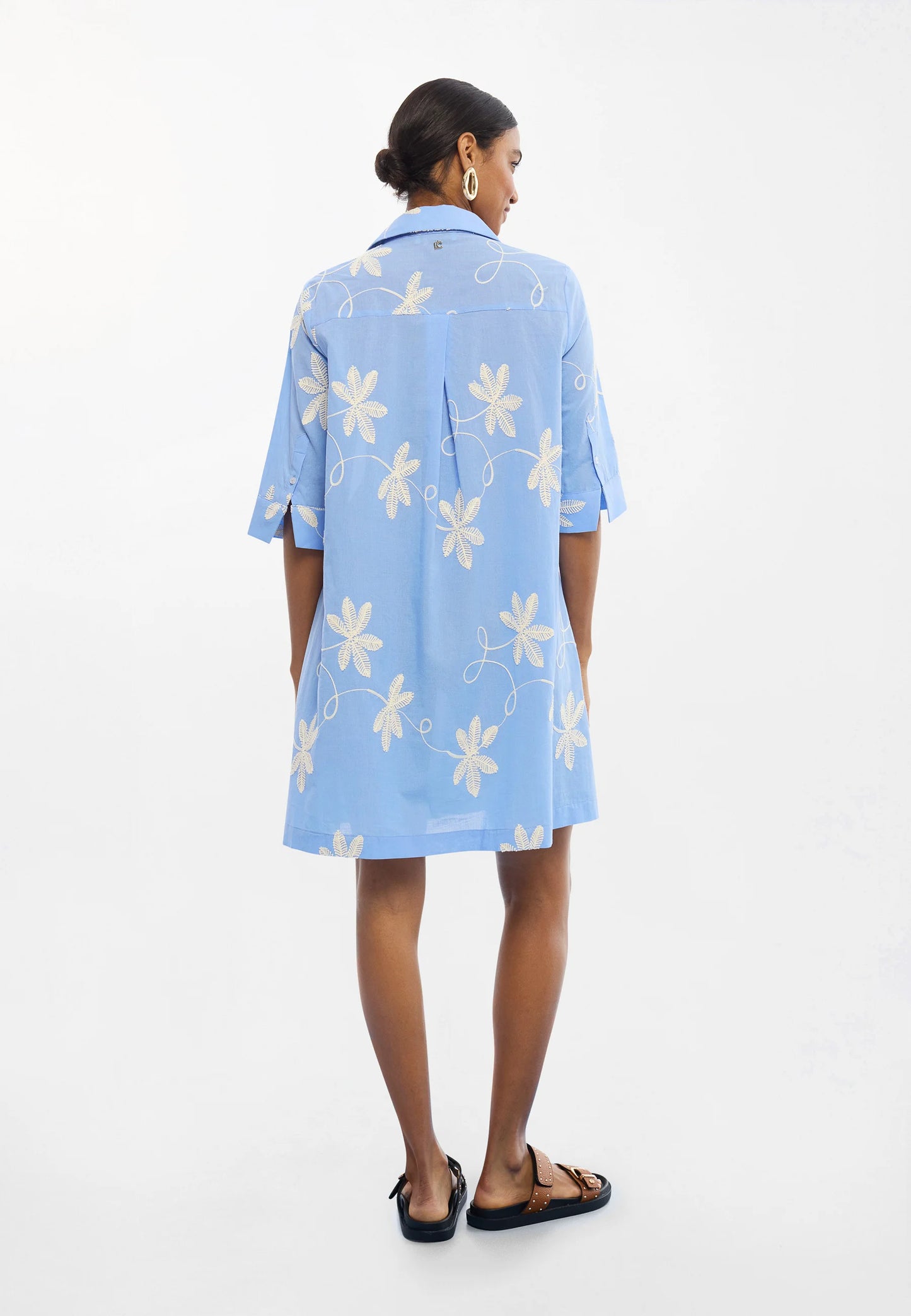 Floral embroidery dress