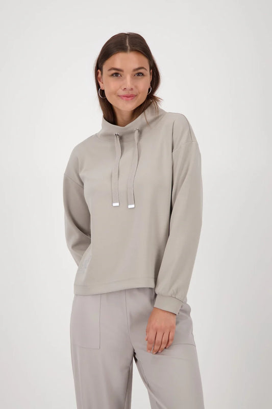 Sweatshirt with crystals greige 144