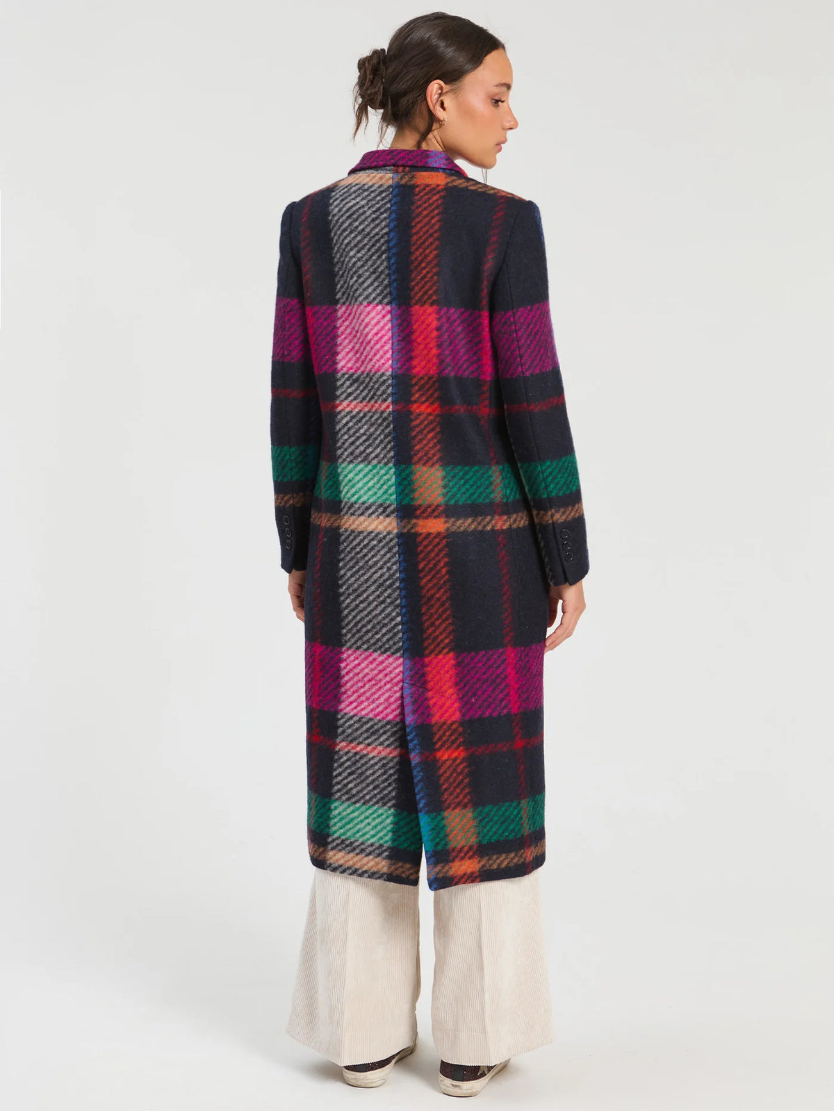 Check Wool Coat Multi Colour