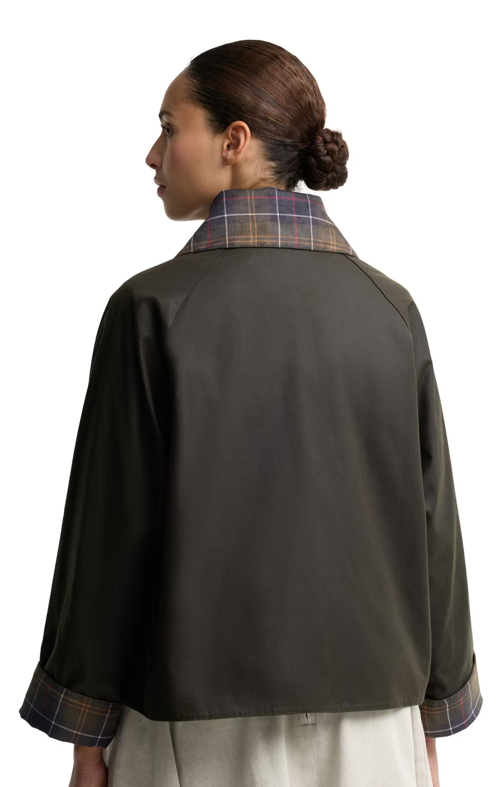 Tartan Collar Wax Spey Jacket Classic Olive 71