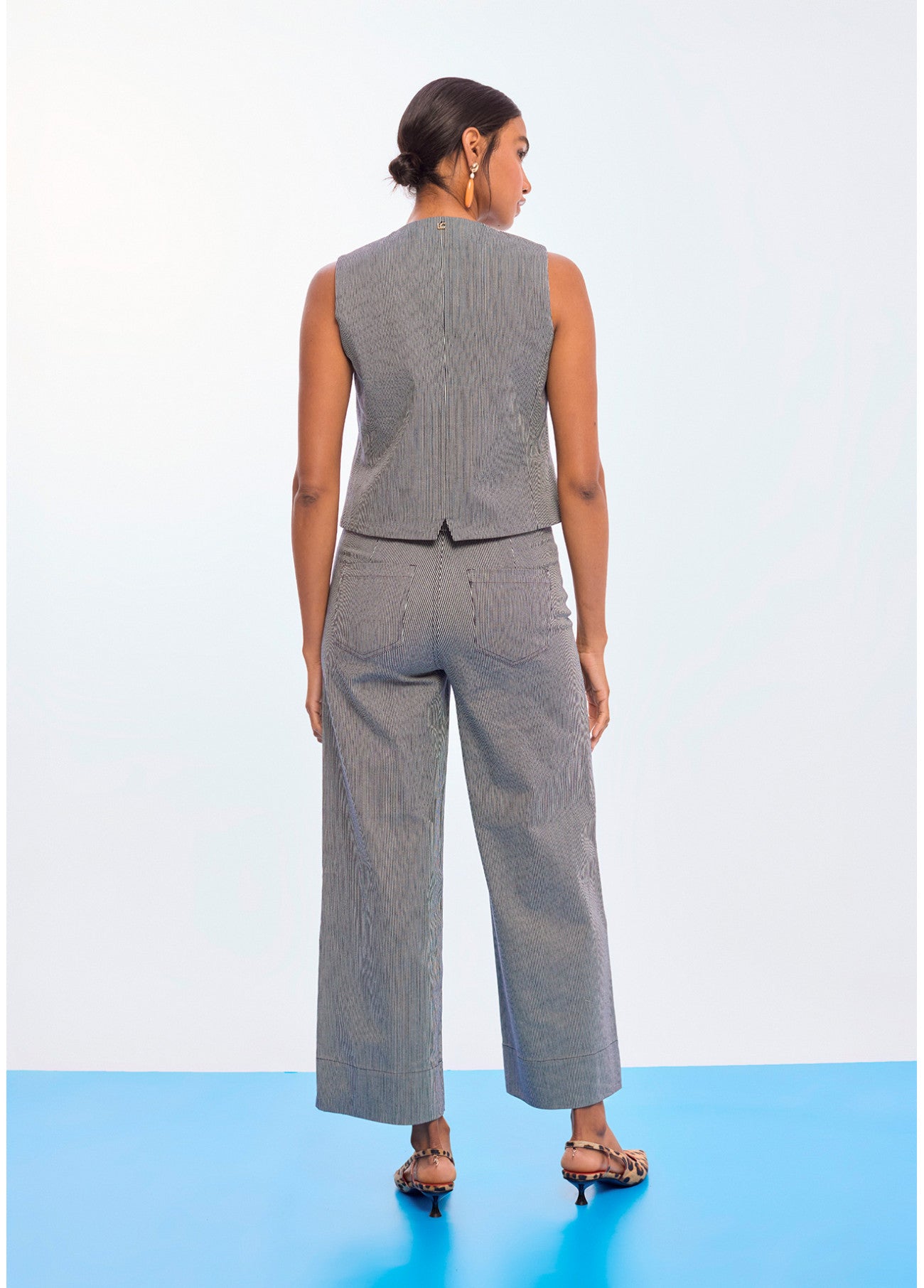 LolaSTRIPED TWILL VEST 207
