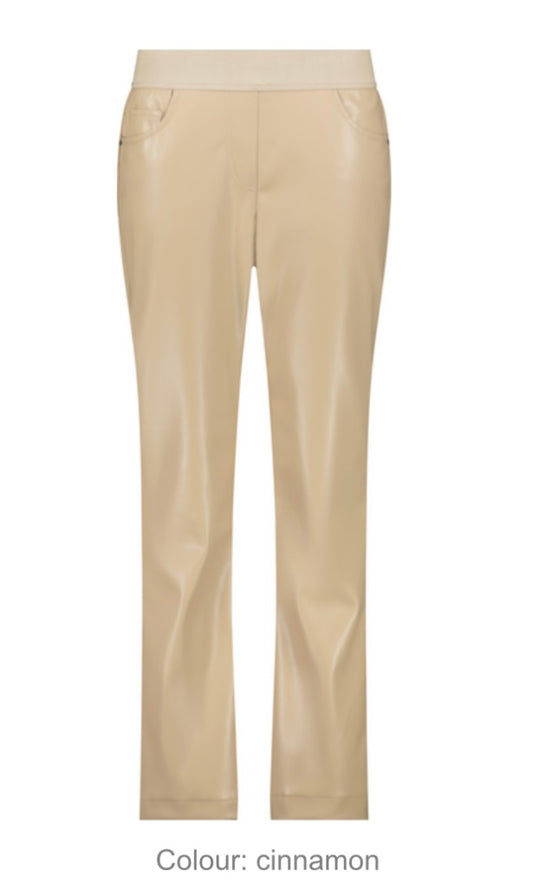 Cinnamon leather look trouser flare montana