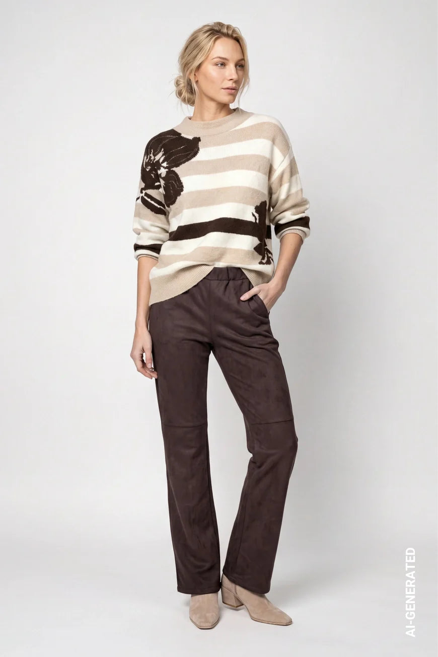 Flower stripe knit