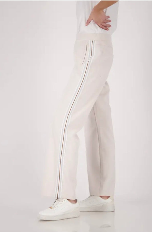 Monari Cream Lurex Stripe Jogger 336