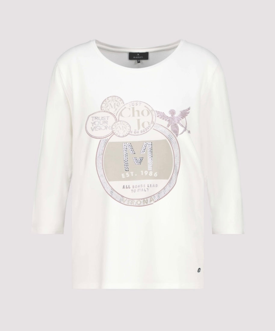 Round neck M sequin top 842