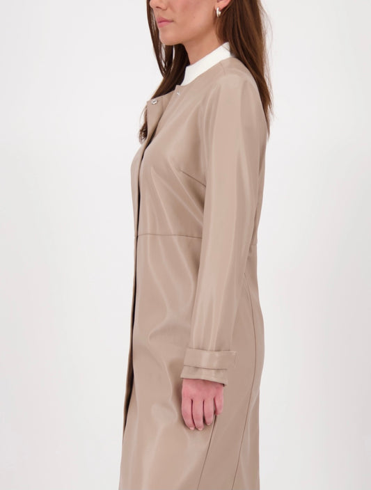 Faux Leather Coat Truffle 771