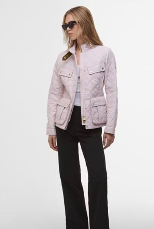 Soft pink Halsey quilt jacket