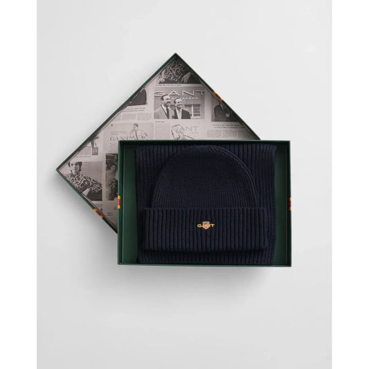 Shield Beanie & Scarf Gift Set- Navy