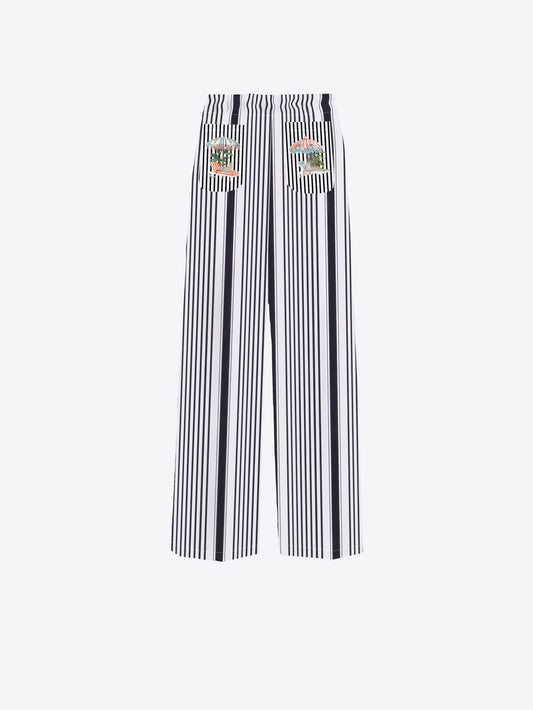 BLACK STRIPED TROUSERS DOLCE FAR NIENTE