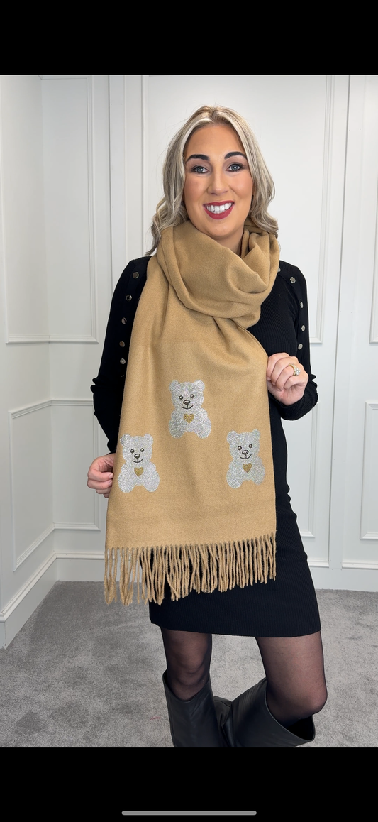 Bear scarf- camel