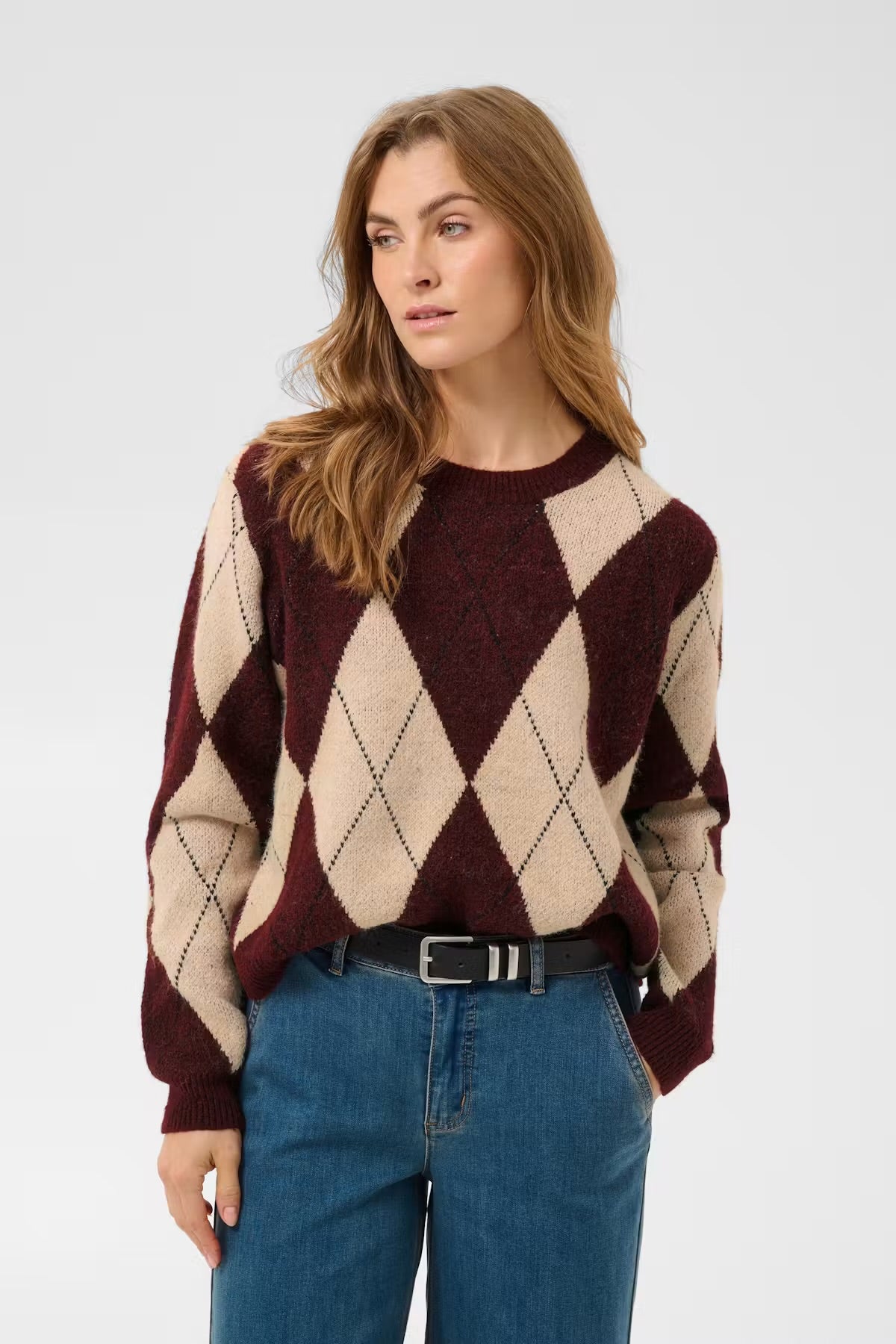 Argyle Pullover Burgandy