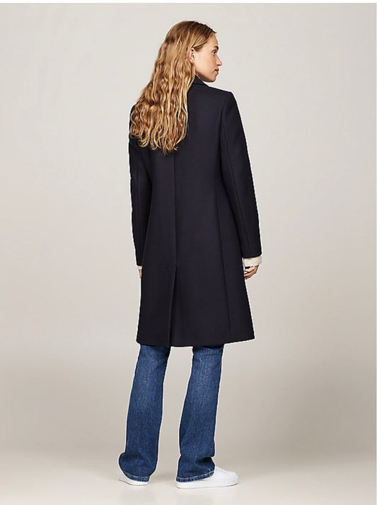 Navy classic wool coat