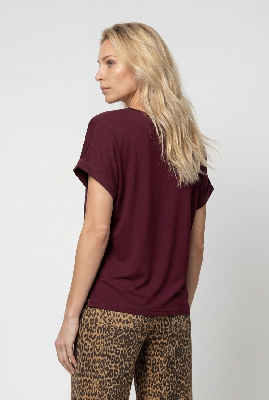 Jersey Back Bordeaux Top 753