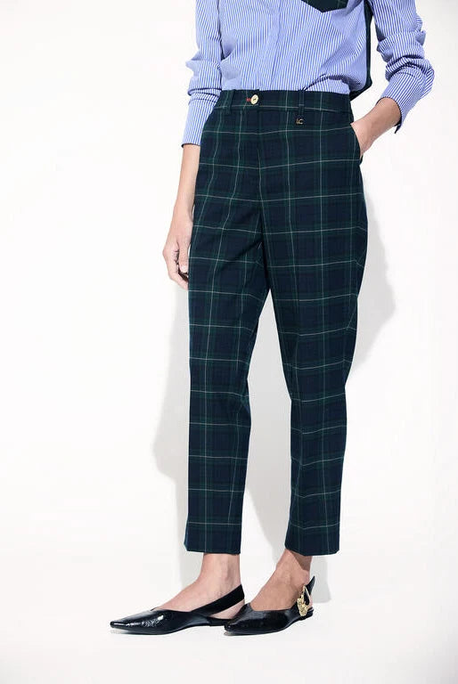 Green Tartan Straight Leg Trouser