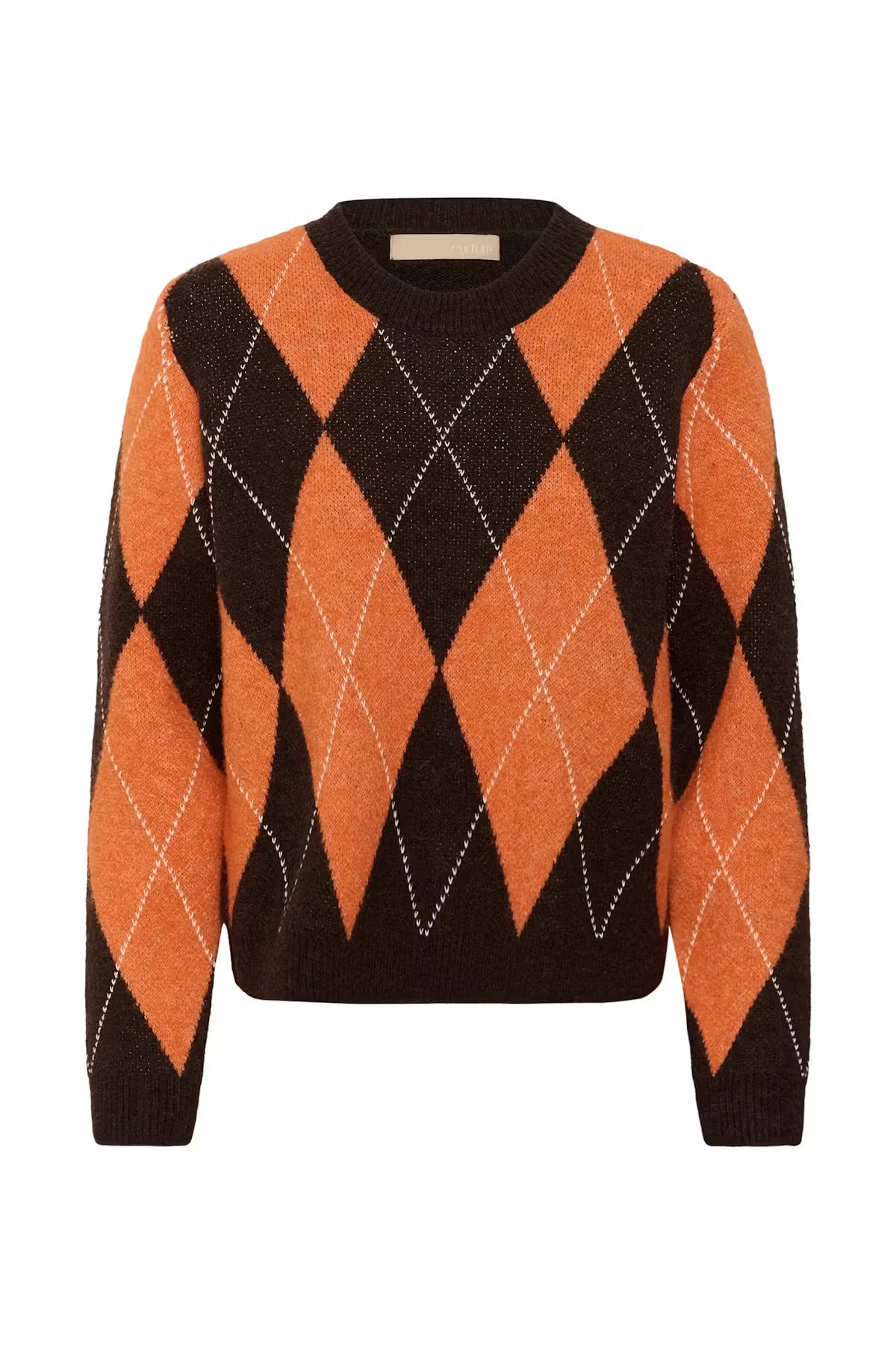 Argyle Pullover Brown And Orange