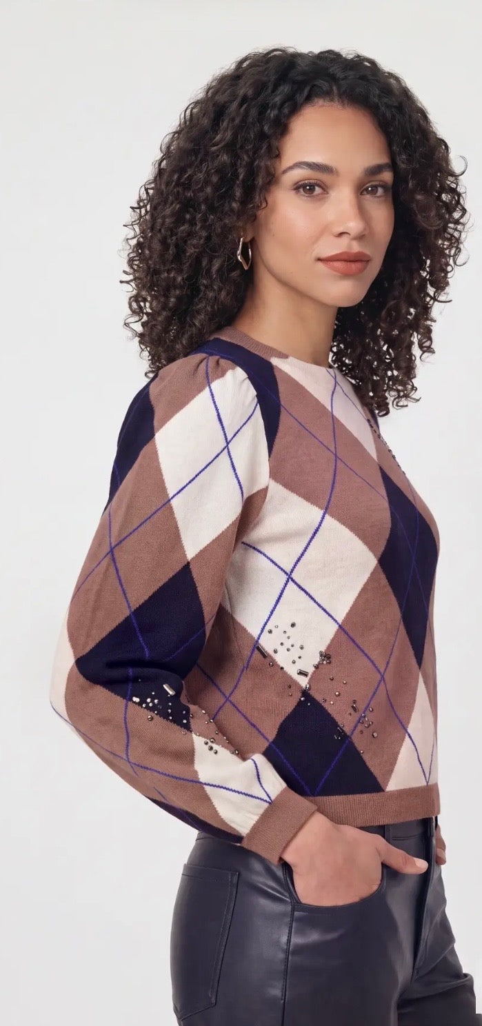 Diamond Print Jumper with Embellishment 364