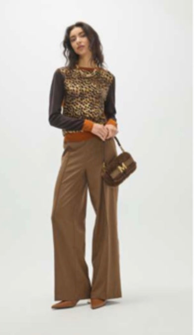Leopard Print Sweater Orange Trim