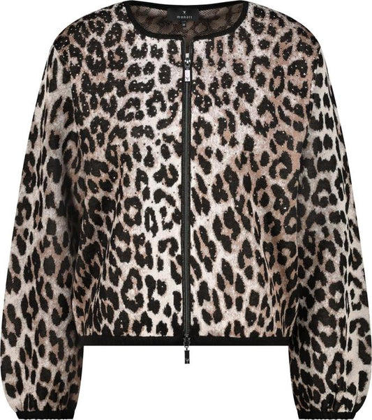 Black leopard sequin knit jacket 928