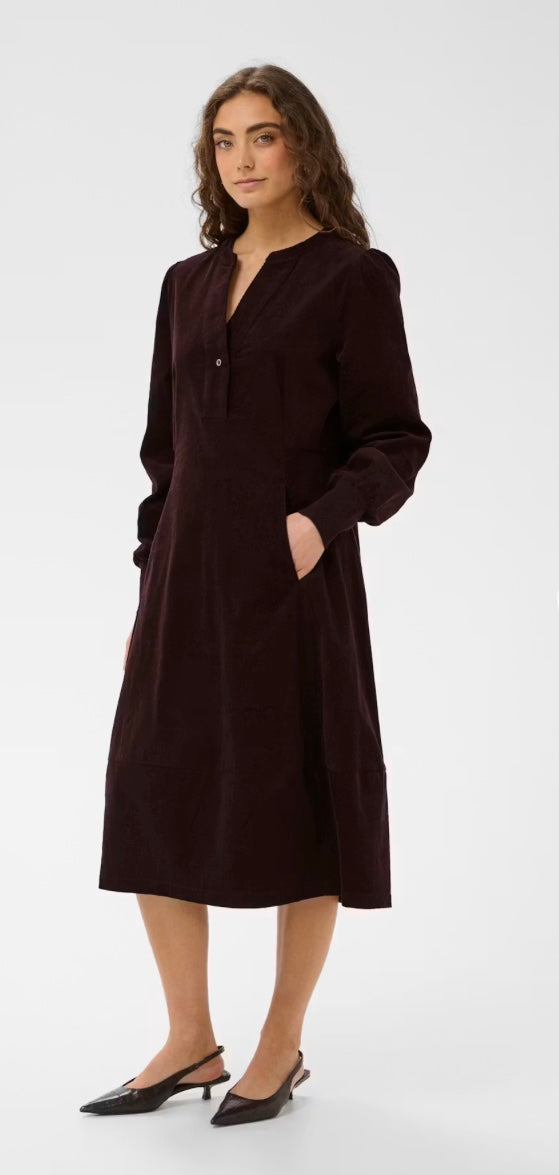 Rhaena LS Winetasting Red Cord Dress