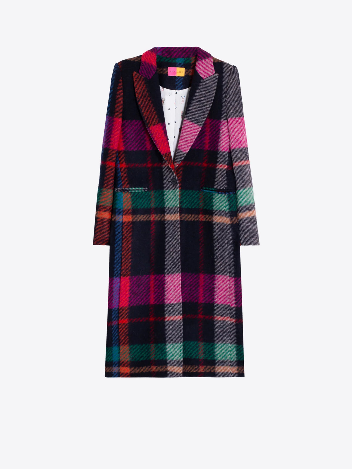Check Wool Coat Multi Colour