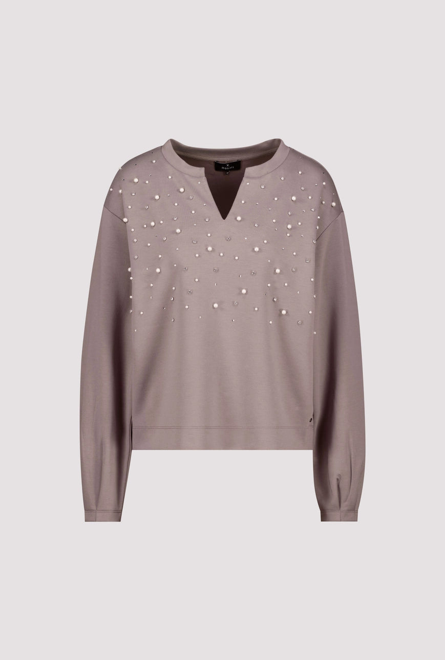 Sweatshirt Taupe Pearls 777