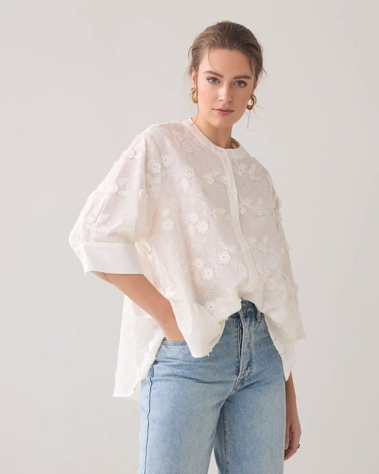 3D Blouse With Flowers